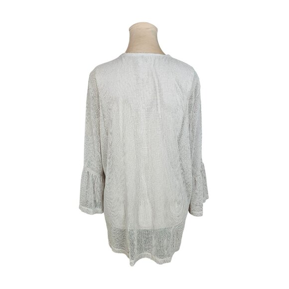 Joseph Ribkoff Mesh Beige Layered Top Sz 10 - Picture 5 of 8